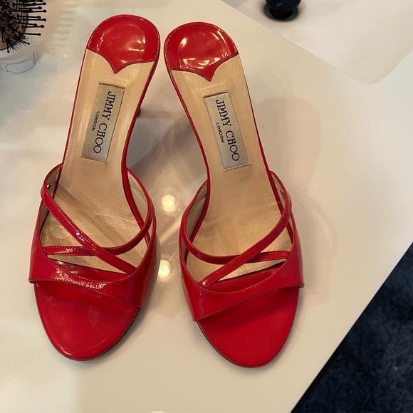 Jimmy Choo Red Strappy Heels - Picture 3 of 4